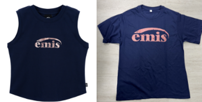 국내 패션 브랜드 이미스(emis)의 민소매 정품 상의(왼쪽)와 해외 온라인 플랫폼에서 반소매로 변형 판매되고 있는 가품(오른쪽). 서울시 제공