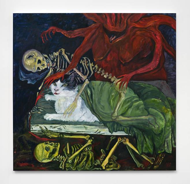 캔디스 린, 순수의 형태들, 2025, 패널, 섬유지에 유채, 1525 × 146 cm