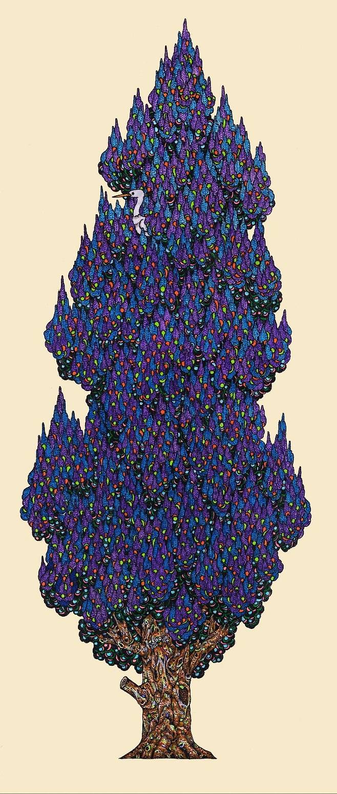 허준, 히든플레이스7-02, 종이에 혼합재료, 80×34cm, 2025. /토포하우스