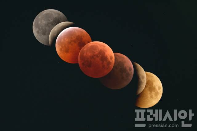 ▲2022년 11월 8일 개기월식 진행 모습ⓒ한국천문연구원