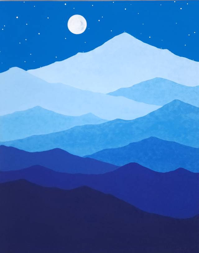 박두봉, Memory_Blue Mountain, 72.7x60.6cm, 장지에 수간채색, 2025