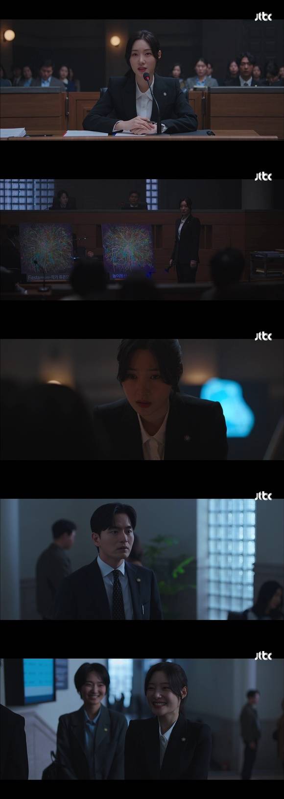 배우 정채연이 부정확한 발음과 발성으로 부자연스러운 연기를 전하면서 법정물 특유의 팽팽한 긴장감을 훼손하고 있다. /방송 영상 캡처