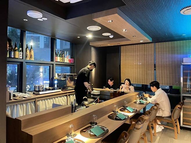 Interior of Miyuki, a pasta omakase in Songpa-gu, Seoul (Hong Yoo/ The Korea Herald)