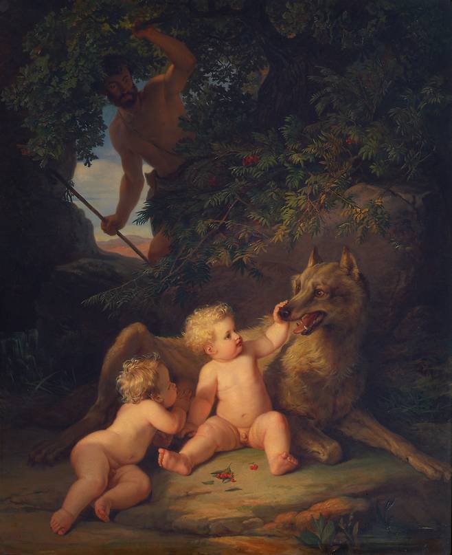 조지프 바인더, 로물루스와 레무스, 1850, 캔버스에 유채, 126x103.5cm, 벨베데레 궁전
