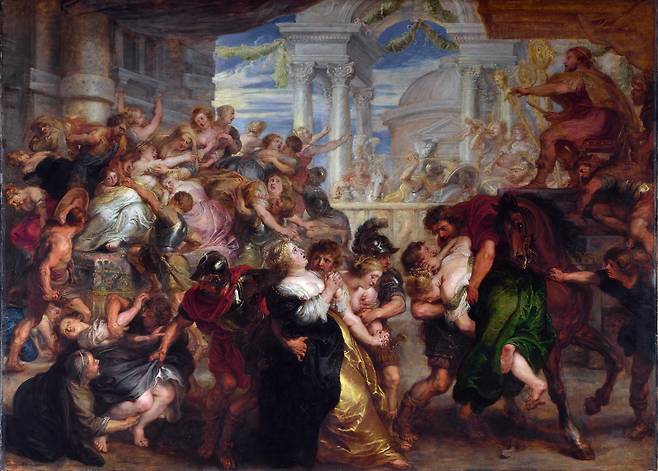 페테르 파울 루벤스, 사비니 여인들 약탈, 1635~1640, 169.9x236.2cm, 내셔널 갤러리