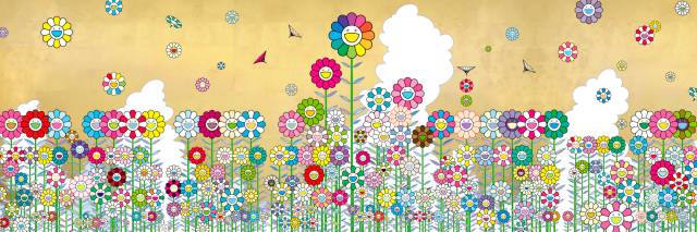 무라카미 다카시, Summer Vacation Flowers under the Golden Sky(2025) ⓒ2025 Takashi Murakami/Kaikai Kiki Co., Ltd. All Rights Reserved Courtesy the artist and Gagosian