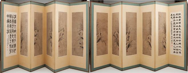 석파 이하응 作 '석란도병풍'.