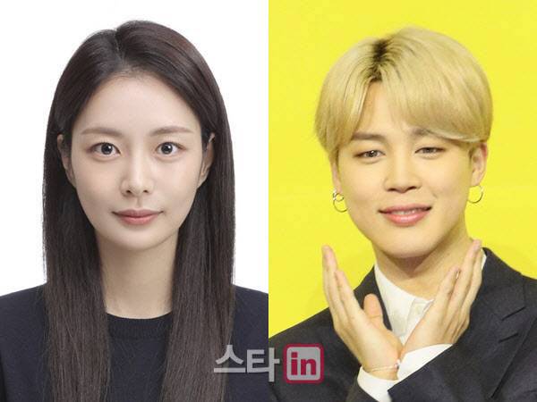 송다은(왼쪽)과 지민(사진=송다은 SNS, 이데일리 DB)