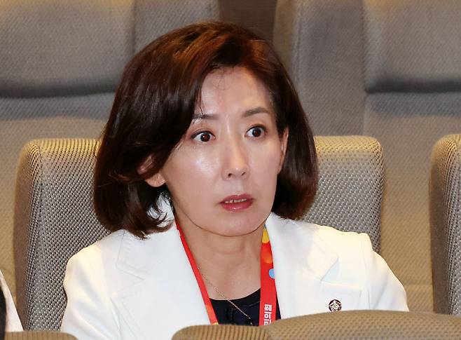국민의힘 나경원 의원이 28일 인천국제공항공사 항공교육원에서 열린 2025 국민의힘 국회의원 연찬회에 참석해 있다.(사진=연합뉴스)