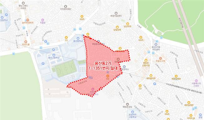 [서울=뉴시스]  위치도(용산동2가 1-1351번지 일대). 2025.08.31. (자료=서울시 제공) *재판매 및 DB 금지