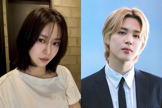 송다은, 방탄소년단 지민. 송다은 인스타그램, 방탄소년단 공식 페이스북