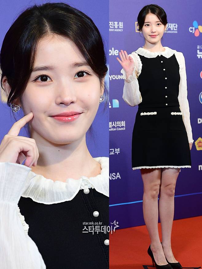 가수 겸 배우 아이유가 2025 한류엑스포 시상식에 참석했다.