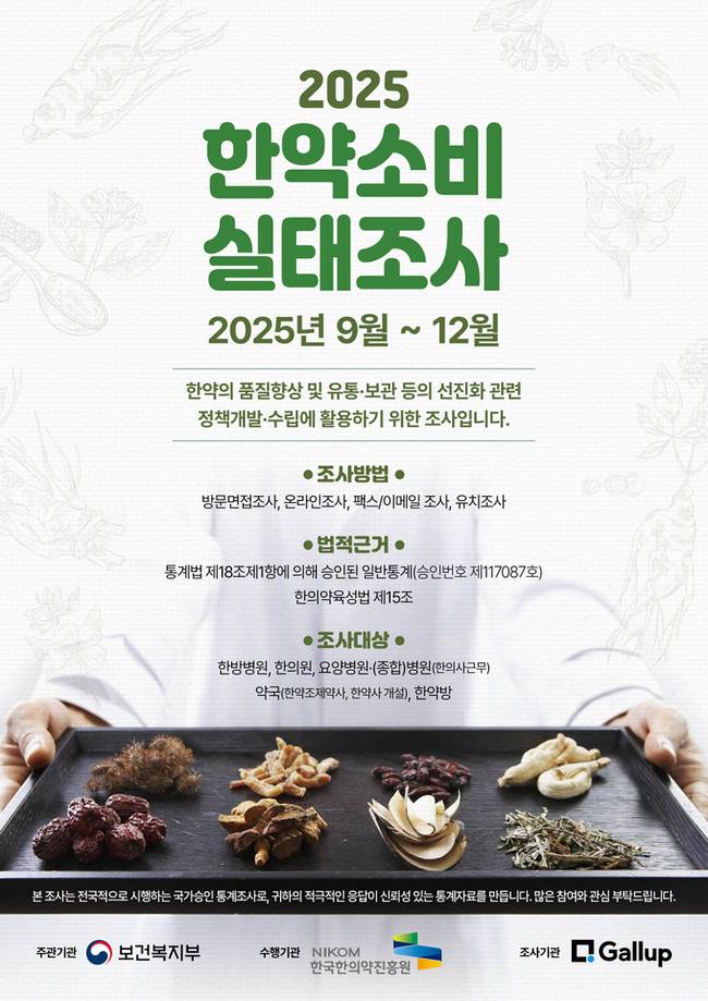 ▲ 2025년 한약소비 실태조사 포스터