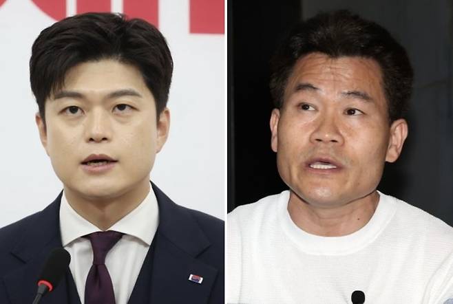 김용태 전 국민의힘 비대위원장(왼쪽), 전한길 씨/사진=뉴시스, 뉴스1
