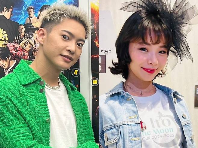 /사진=일본 배우 슈리(35), 아이돌 그룹 비:퍼스트(BE:FIRST) 출신 미야마 료키(26) 인스타그램