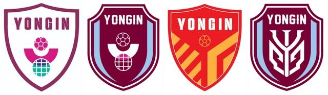 용인시 시민프로축구단 엠블럼 후보 디자인 4개안. 용인시 시민프로축구단 제공