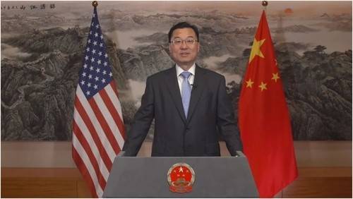 미국 주재 중국 대사 셰펑 [주미 중국대사관 소셜미디어 캡처. 재판매 및 DB 금지]