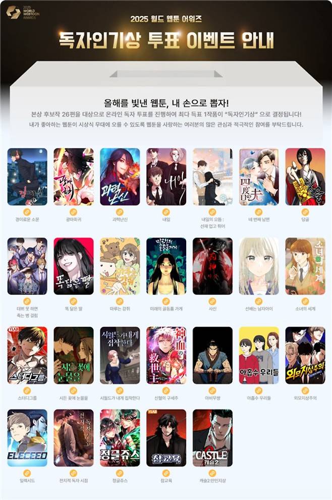 본상 후보작 투표 페이지. [문화체육관광부 제공