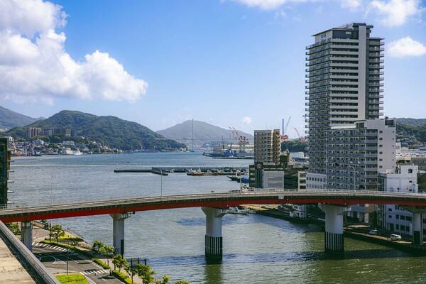 객실에서 본 나가사키 풍경