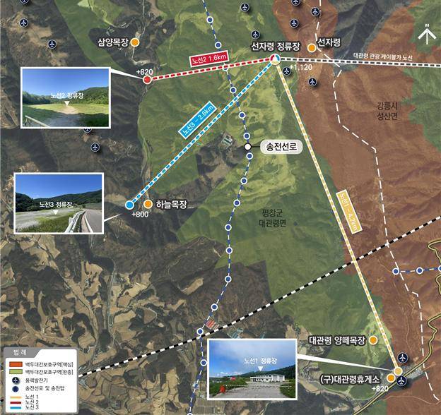 대관령 케이블카 평창 노선도 [평창군 제공.재판매 및 DB 금지]