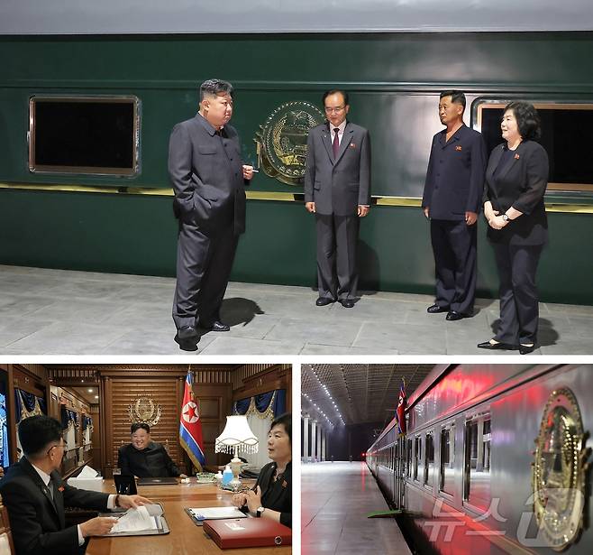 (평양 노동신문=뉴스1) = 북한 노동당 기관지 노동신문은 2일 김정은 당 총비서가 중국 인민항일전쟁 및 세계반파쑈전쟁승리(전승절) 80주년 기념행사에 참석하기 위해 지난 1일 전용열차로 출발해 2일 새벽 국경을 통과했다고 보도했다. [국내에서만 사용가능. 재배포 금지. DB 금지. For Use Only in the Republic of Korea. Redistribution Prohibited] rodongphoto@news1.kr