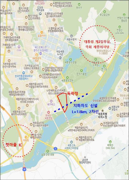 제천횡단 지하차도 위치도. 세종시 제공