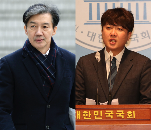 조국(왼쪽 사진) 조국혁신당 혁신정책연구원장과 이준석 개혁신당 대표. 한국일보 자료사진