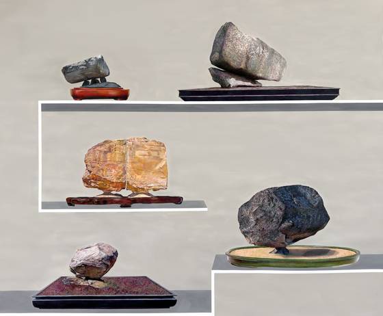 "6 Balanced Stones" (2025) by Gala Porras-Kim [KUKJE GALLERY]