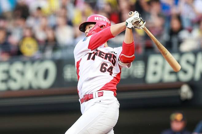 ▲ 우타자 부족 문제를 해결하기 위해 1군에 올라온 정해원 ⓒKIA타이거즈