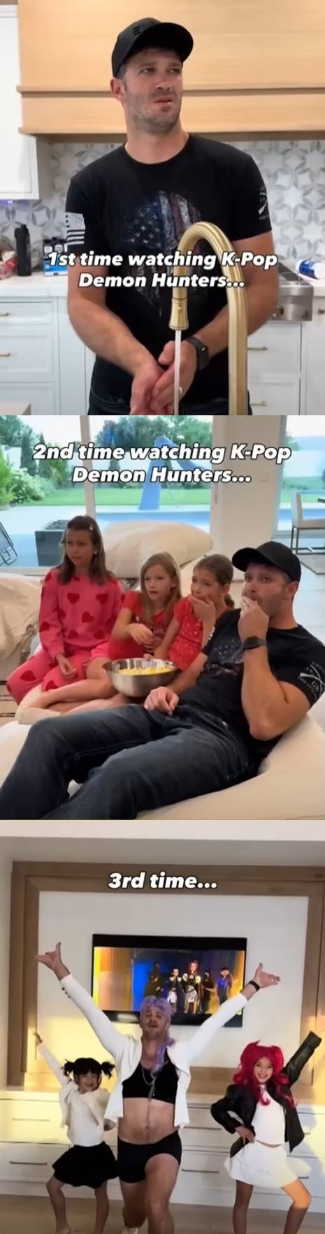 케데헌 반복시청하면서 점점 표정이 변해가는 아빠 조시존스 /사진 출쳐 youtube @whataboutau 영상 캡처