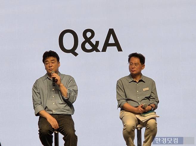 3일 서울 중구 신라호텔에서 열린 '더본코리아 글로벌 B2B 소스 론칭' 기자간담회에서 백종원 더본코리아 대표가 질문에 답하고 있다./사진=박수림 기자