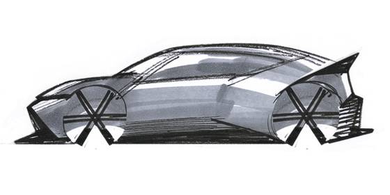 Sketch of Hyundai's Concept Three, which could tentatively be dubbed the Ioniq 3, will be first unveiled at the upcoming IAA Mobility 2025 in Munich. [HYUNDAI MOTOR]
