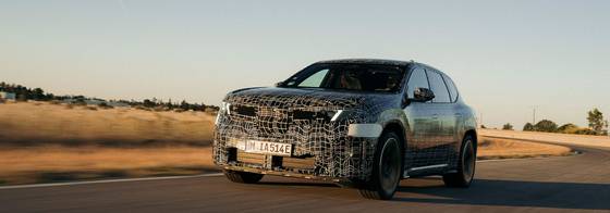 BMW iX3, its first Neue Klasse EV, under camouflage. The model will be unveiled at IAA Mobility 2025, which kicks off on Sept. 9 in Munich. [BMW]