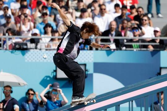 2024 파리 올림픽 스케이트보드 남자 스트라트 금메달리스트 일본의 호리고메 유토. [AFP=연합뉴스]
