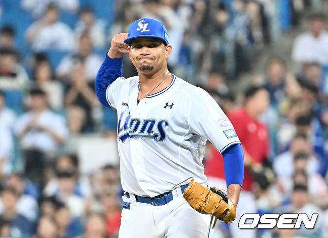[OSEN=대구, 이석우 기자]  삼성 라이온즈 가라비토 078 2025.07.23 / foto0307@osen.co.kr