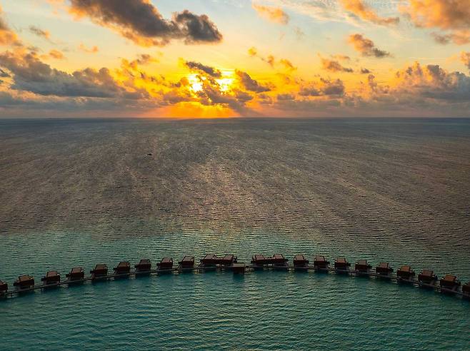 벨리간두 리조트에서 마주한 드넓은 수평선. 사진제공|팜투어