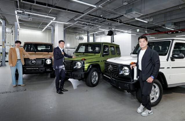 메르세데스-벤츠 코리아, 신차 출시 기념 차범근, 추신수, 이동휘와 1980년대 G-클래스를 오마주한 차량과의 만남