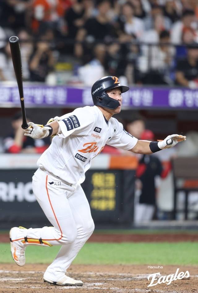 3일 대전 NC전에서 끝내기 안타를 친 황영묵. 사진=한화 제공