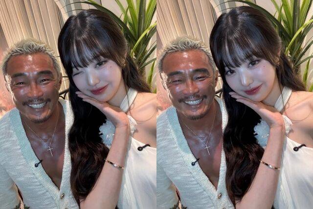 격투시 선수 겸 방송인 추성훈(왼쪽), 그룹 아이브 멤버 장원영이 함께 챌린지를 찍었다. / 추성훈 인스타그램