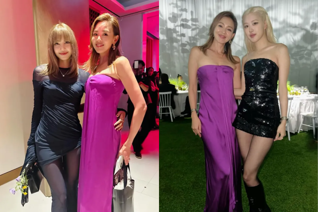 야노시호와 블랙핑크 리사, 로제가 포즈를 취하고 있다. / 야노시호 인스타그램