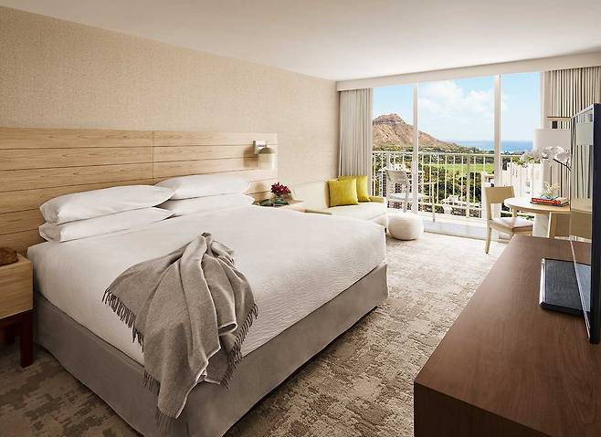 다이아몬드헤드 뷰의 알로힐라니 객실. 사진제공|팜투어