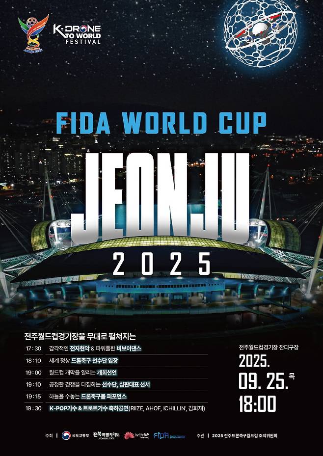 이미지=2025 전주드론축구월드컵(FIDA World Cup Jeonju 2025) 국제드론축구연맹  제공