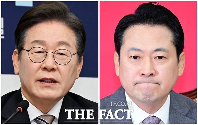 이재명 대통령은 오는 8일 오후 12시 여야 대표 오찬 회동에 이어 장동혁(오른쪽) 국민의힘 대표와 단독 회동을 한다. 장 대표는 민주당의 '입법 폭주'에 대한 대통령의 입장을 들어보겠다는 게 국민의힘의 설명이다. /배정한·남윤호 기자