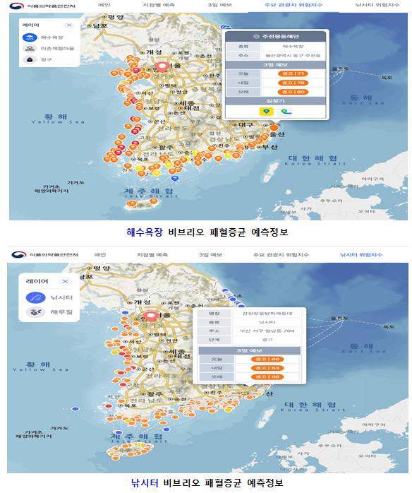 비브리오 예측시스템./사진=식품의약품안전처