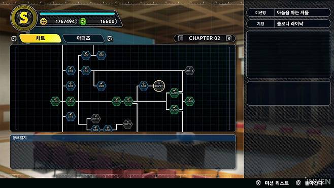 ▲ 사이드 미션의 순서, 키 미션과의 연계와 시점 등 다양한 방식으로 확인할 수 있게 됐습니다