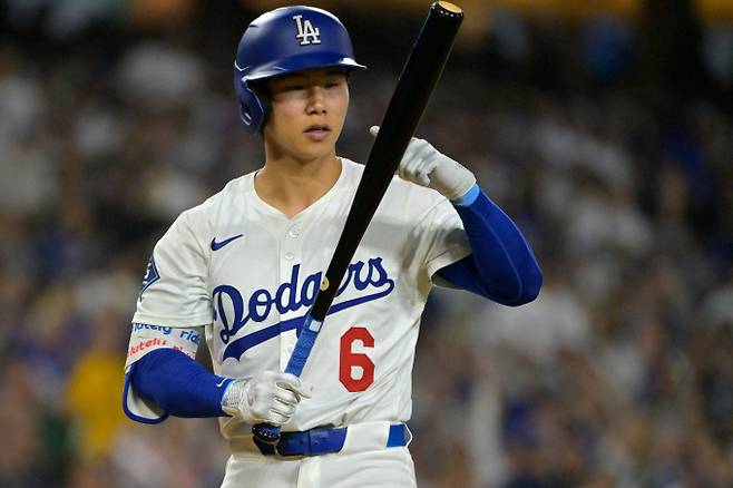 김혜성이 어깨 부상을 극복하고 38일 만에 선발 출전한다. 사진은 다저스에서 활약 중인 김혜성의 모습. /사진=로이터