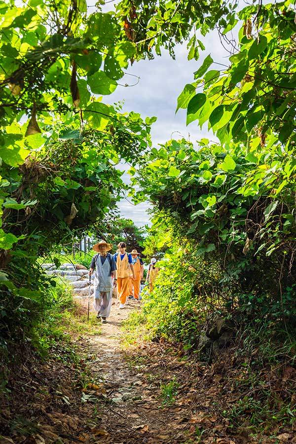 변산마실길은 해안걷기길임에도 숲터널이 많아 더위를 개의치 않고 걸을 수 있었다.&nbsp;