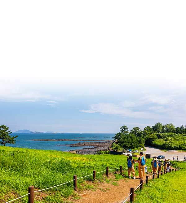 수성당으로 오르는 들판.