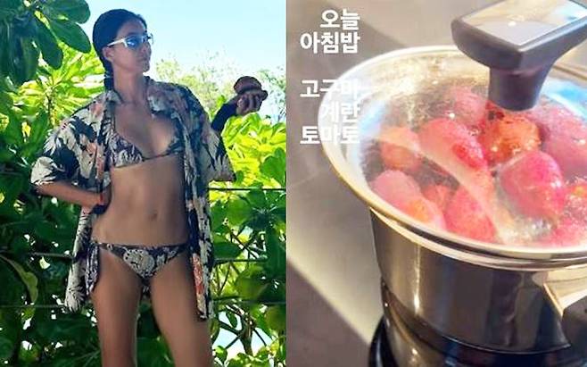 진서연이 아침 식사를 공개했다. [사진=진서연 인스타그램]