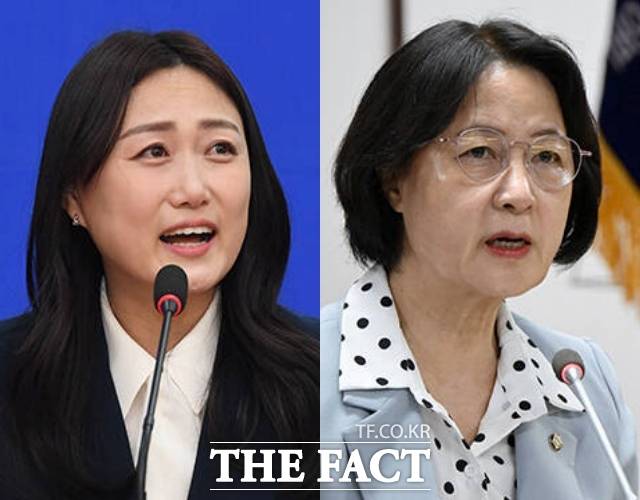 더불어민주당 백승아 원내대변인(왼쪽)과 추미애 국회 법제사법위원장이 서울남부지검의 '관봉권 띠지 분실 사건 논란'을 강하게 비판했다. /더팩트 DB